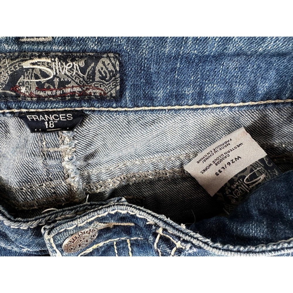 Silver Co. Frances Bootcut Jeans Womens 26x33 Blue Denim Whiskers Medium Wash - Picture 4 of 7